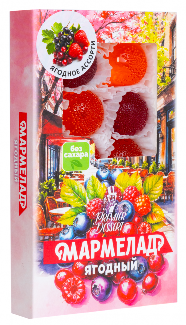№2 Мармелад Премиум Десерт ЯГОДНЫЙ (клюква, смородина,клубника) 200г в Соликамске